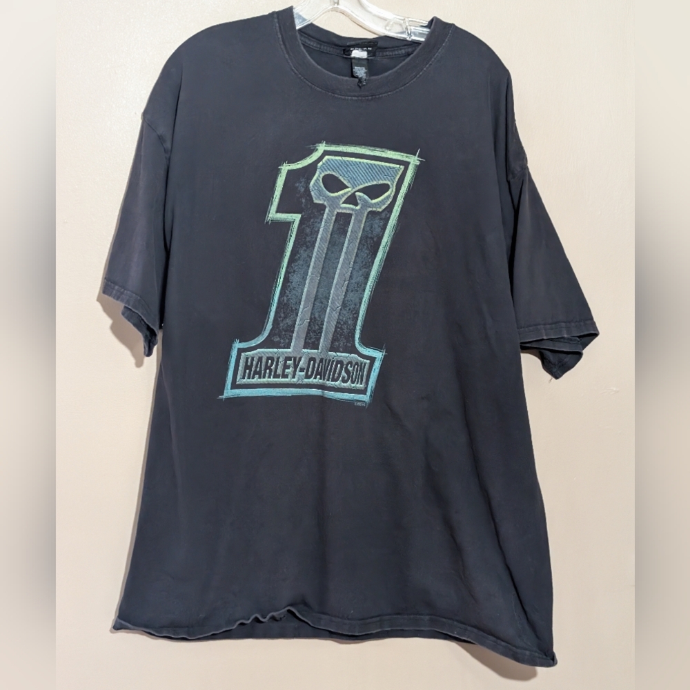 Harley Davidson Motorcycle T-Shirt, Size:2XL, Color:Black